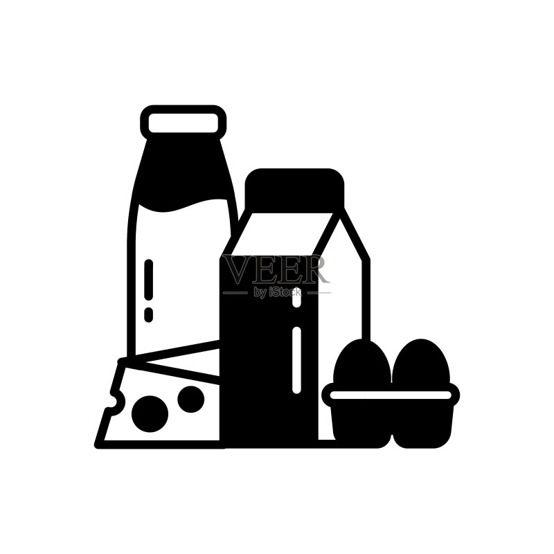 乳制品矢量图标，标志图标素材
