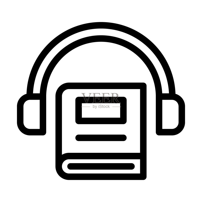 个人有声读物粗线图标图标素材