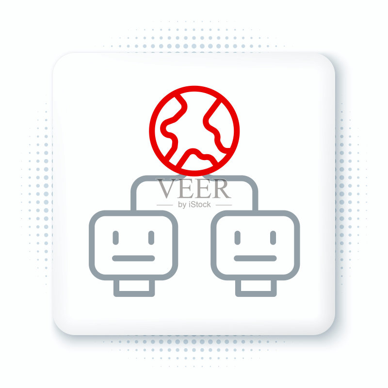 人工智能图标，机器学习、云计算、自动支持辅助和网络矢量图图标素材