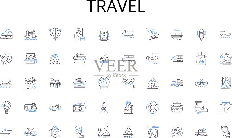 旅行线性图标合集图标素材