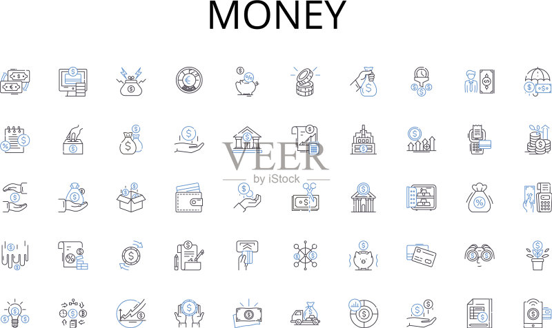 资金战略规划线条图标图标素材