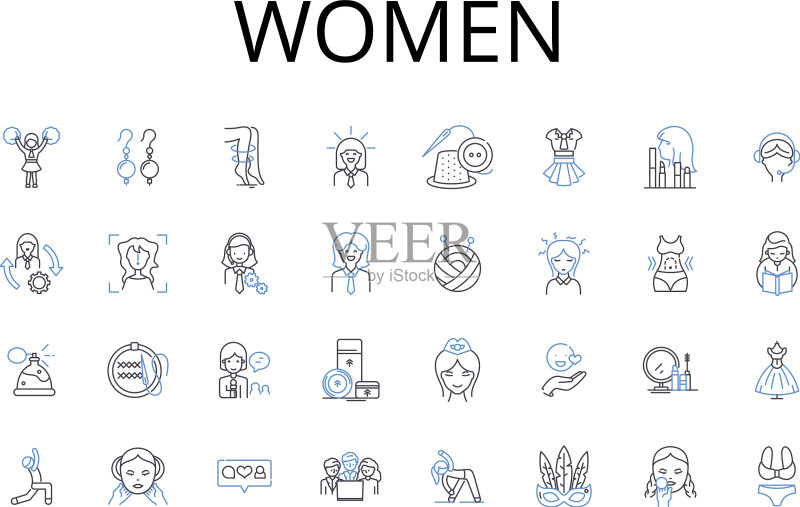 男女线条图标合集图标素材