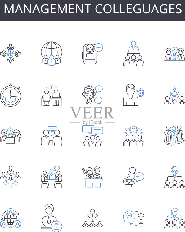 管理同事线性图标合集图标素材