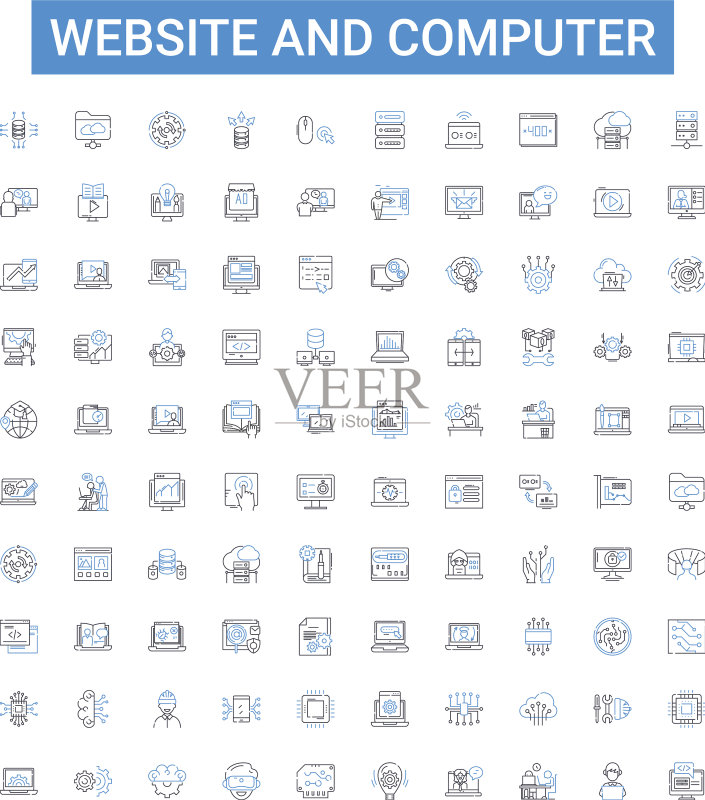 网站和电脑轮廓图标合集图标素材
