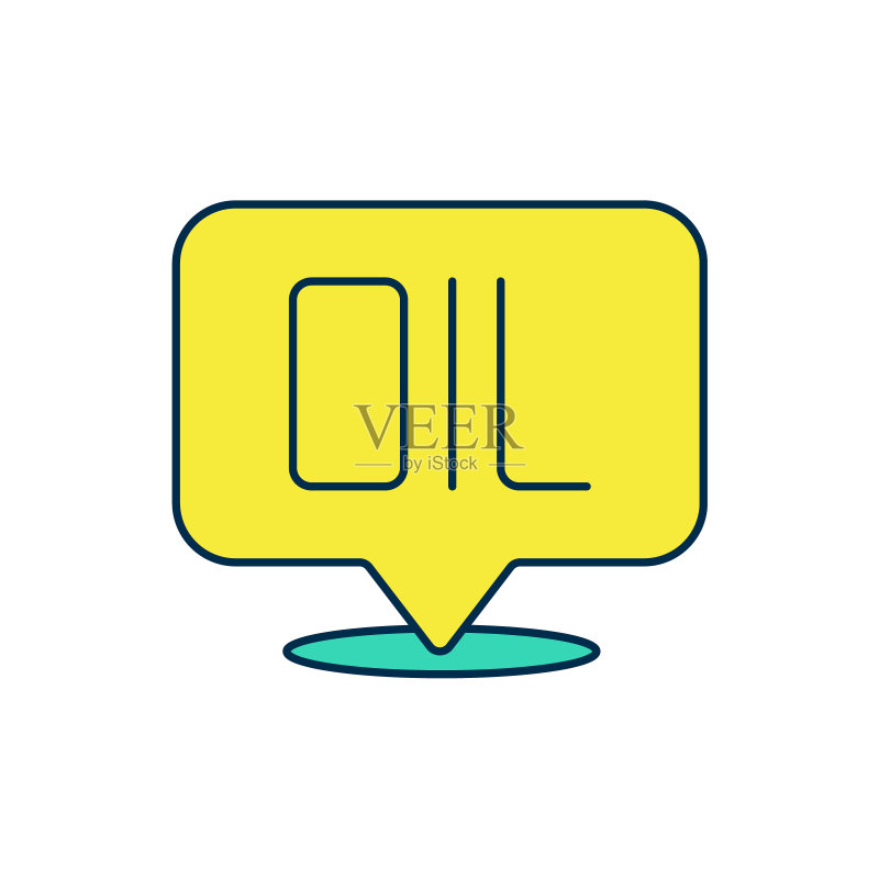 白色背景上的“OIL”单词轮廓图标，矢量图图标素材