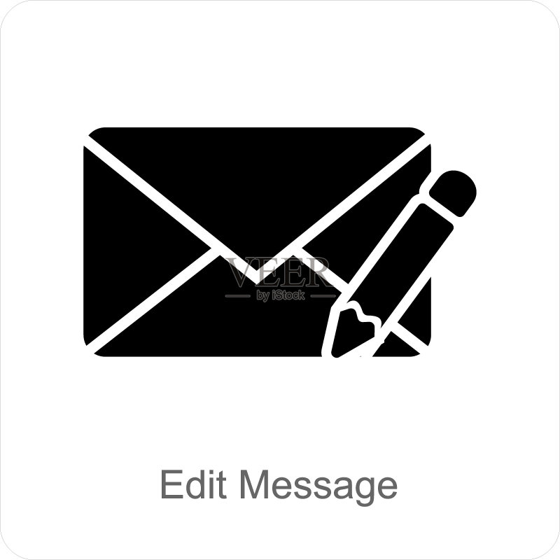 编辑消息和编辑图标概念图标素材