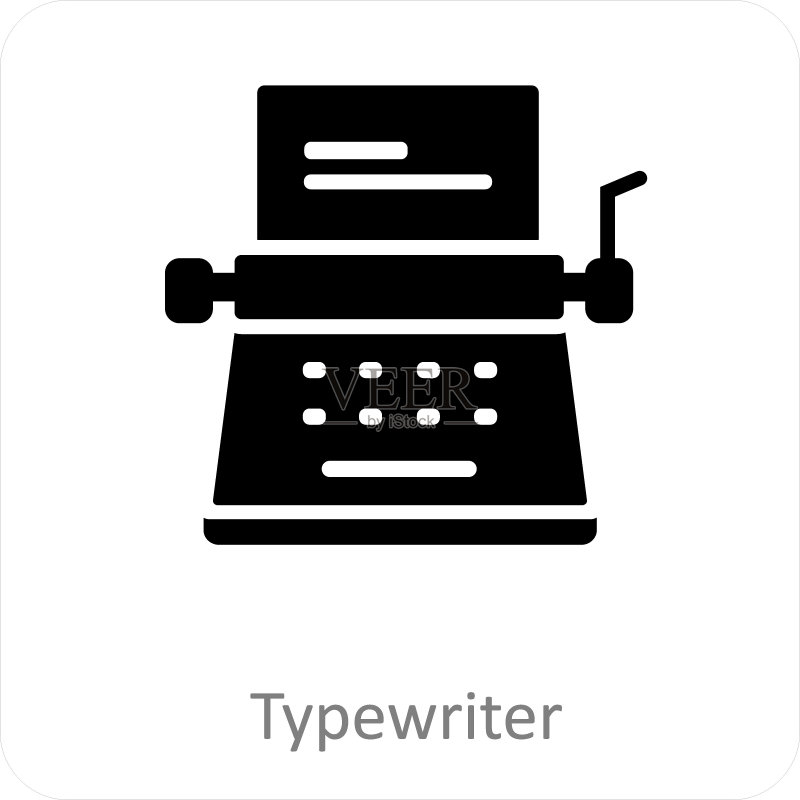 打字机和脚本图标概念图标素材