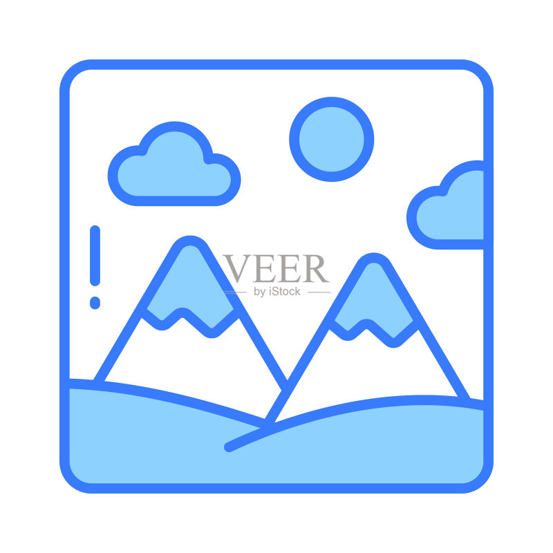 现代风格的山顶车站图标图标素材