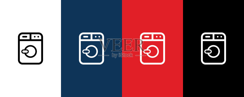 网页和移动设备的洗衣机图标图标素材