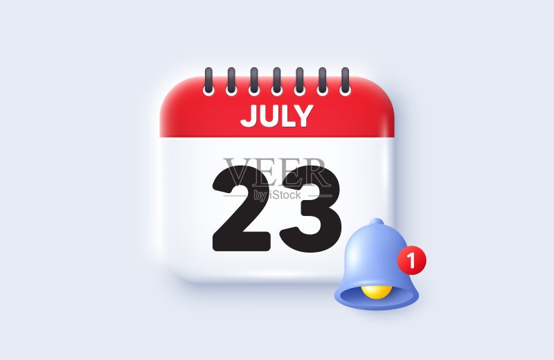 每月23日活动日程日历3D图标矢量素材图标素材
