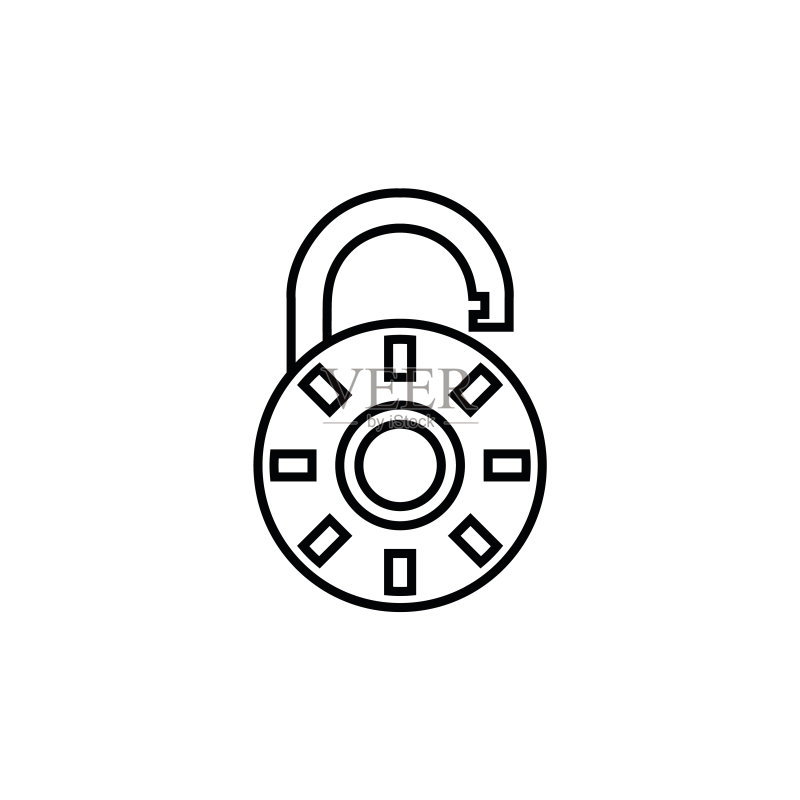 锁线条图标，logo矢量图图标素材