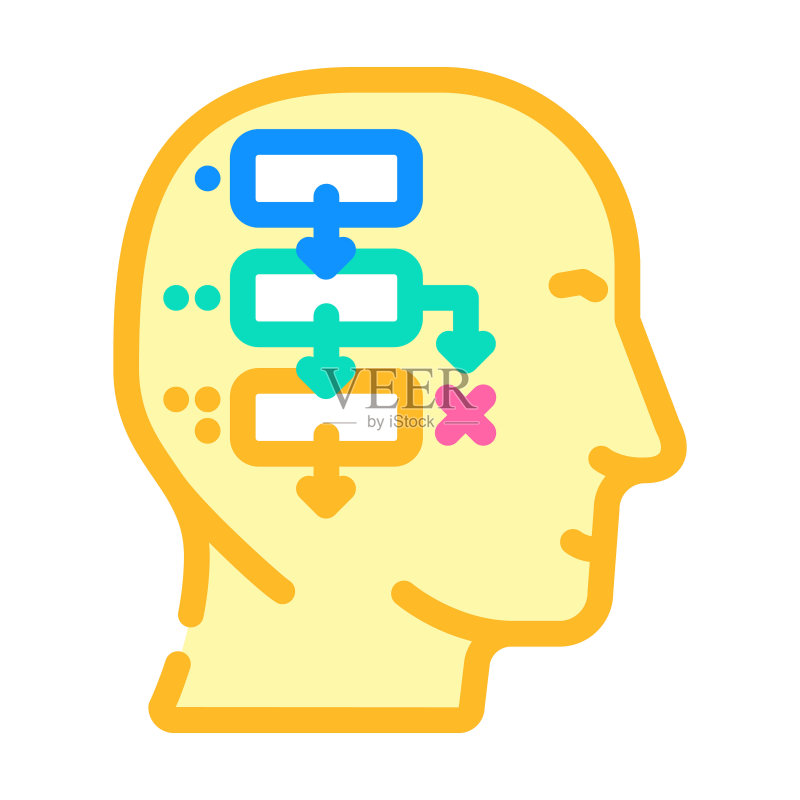 逻辑数学科学教育彩色图标矢量插画图标素材