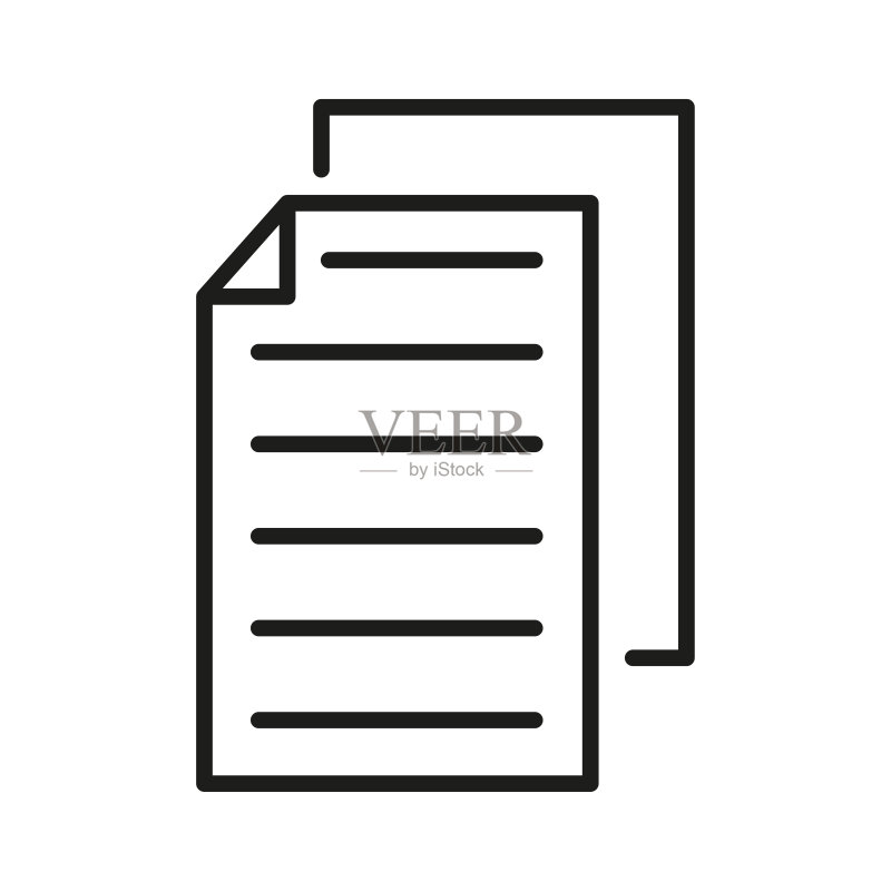 文档图标，网页和应用程序的文件副本图标，矢量图图标素材