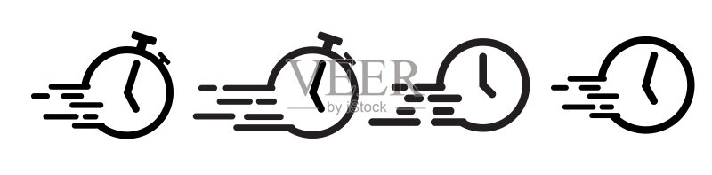 高峰时段快速图标，时钟和秒表图标素材