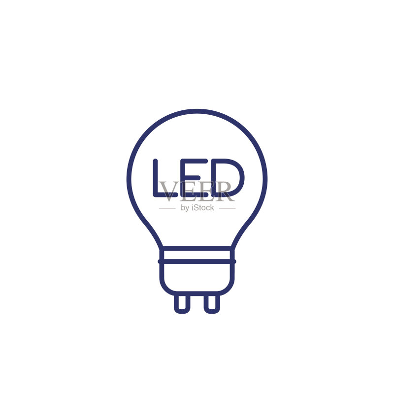 LED灯泡矢量线条图标图标素材