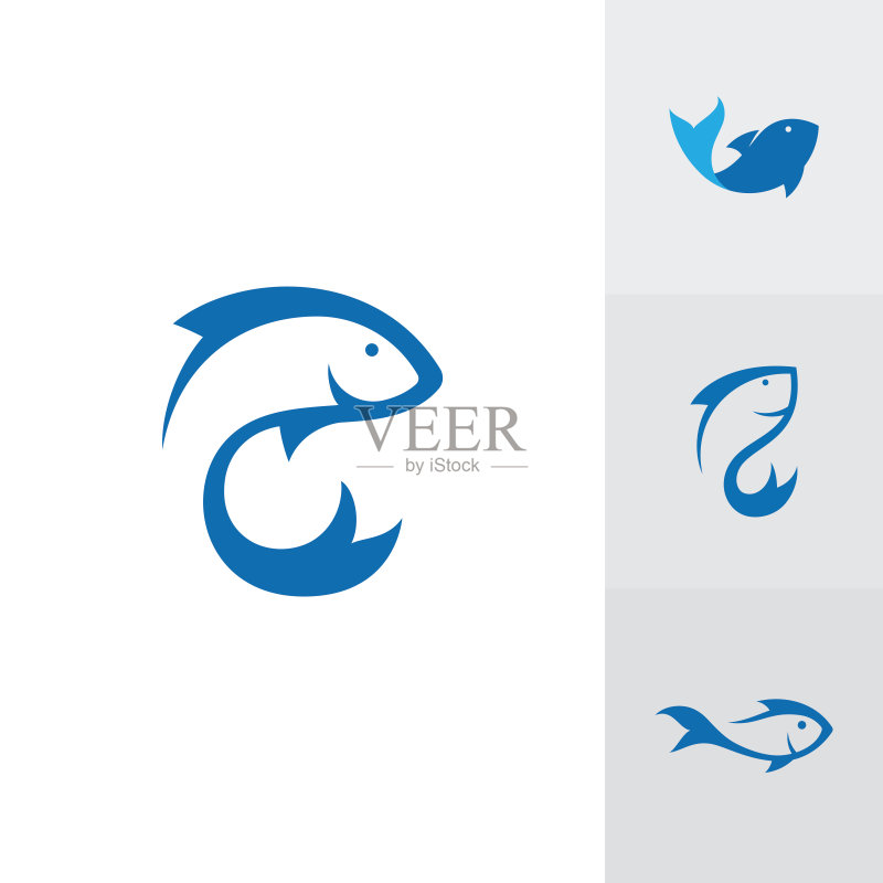 鱼Logo图标设计矢量图图标素材
