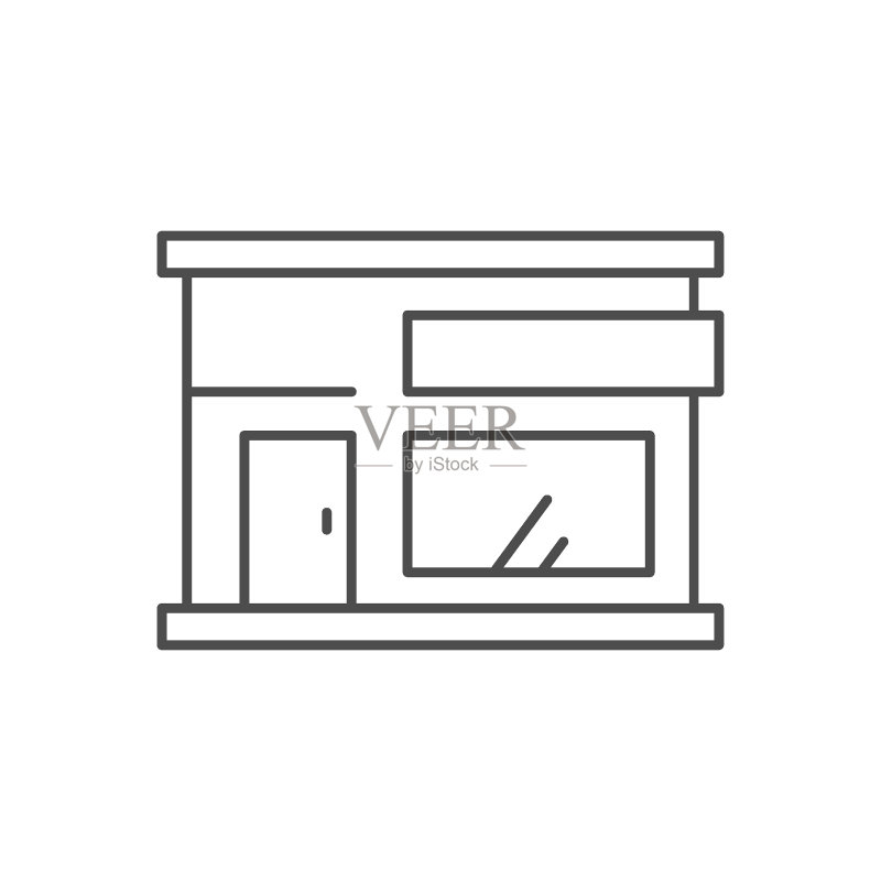 商店建筑轮廓图标图标素材