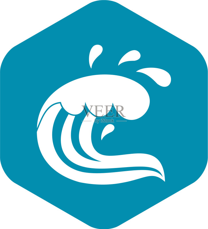 水波飞溅简约风格图标图标素材