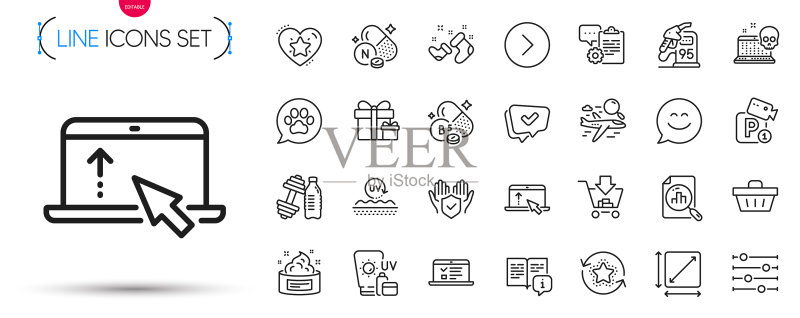 手动搜索航班和筛选线性图标包图标素材