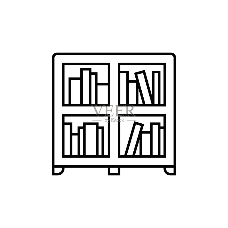 书柜线性图标图标素材