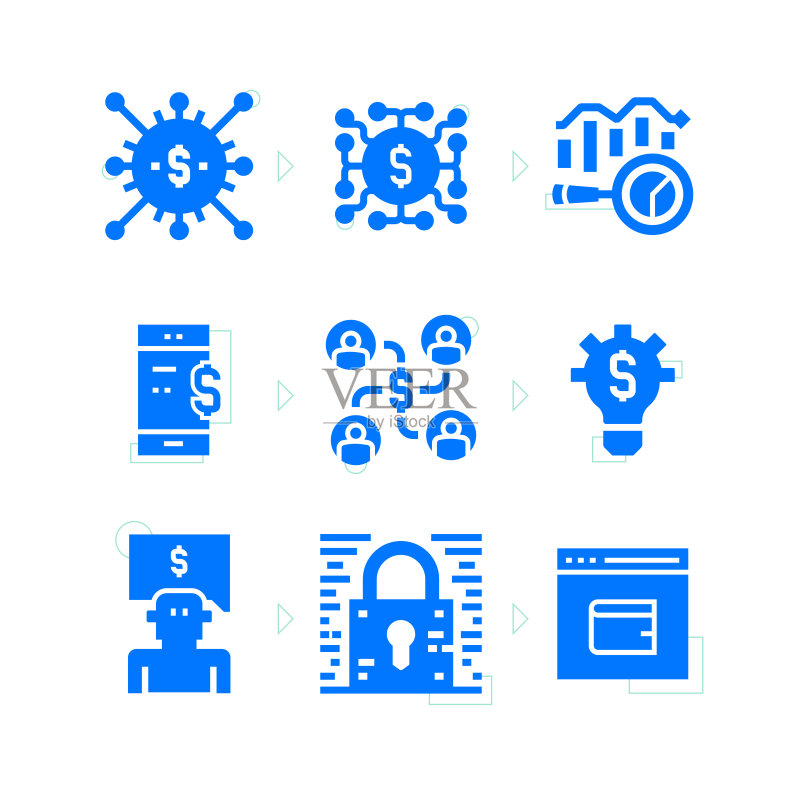 金融科技图标集图标素材