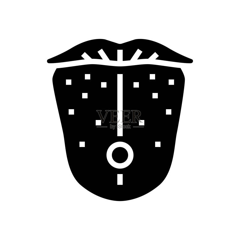 舌钉时尚美容符号图标矢量插图图标素材