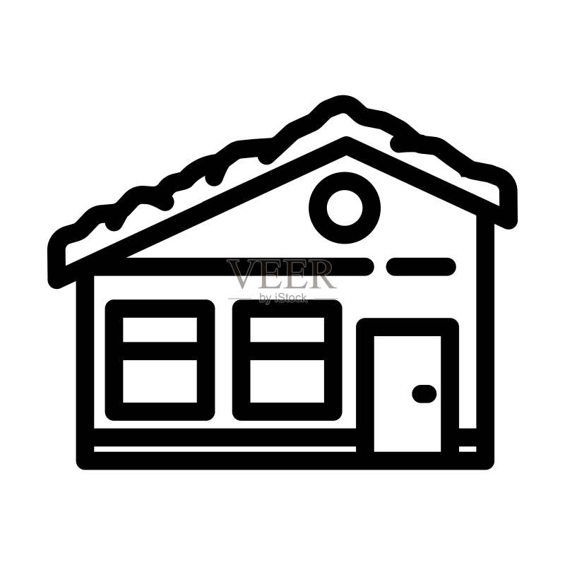 绿色屋顶环保线条图标矢量图图标素材