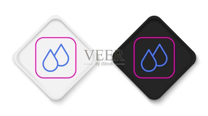 白色背景上的线条水滴图标。彩色轮廓概念。矢量图图标素材