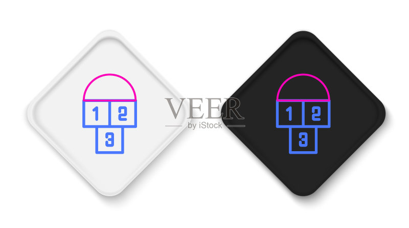 跳房子游戏线条图标图标素材