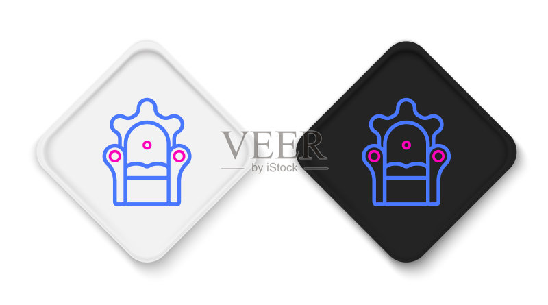 中世纪王座线条图标图标素材