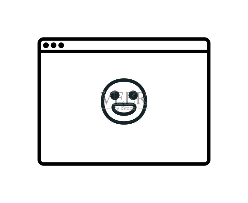 带有表情符号线条艺术的网络浏览器图标素材