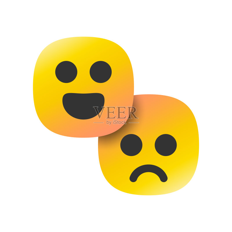 表情符号的快乐和悲伤图标素材
