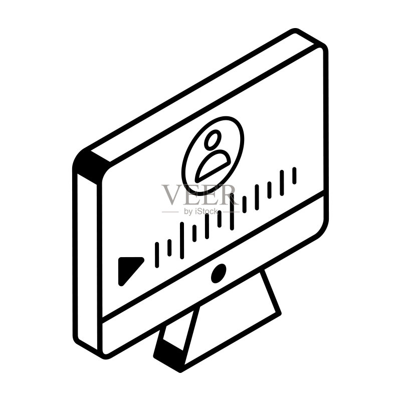语言教程的高级线条2.5D图标图标素材
