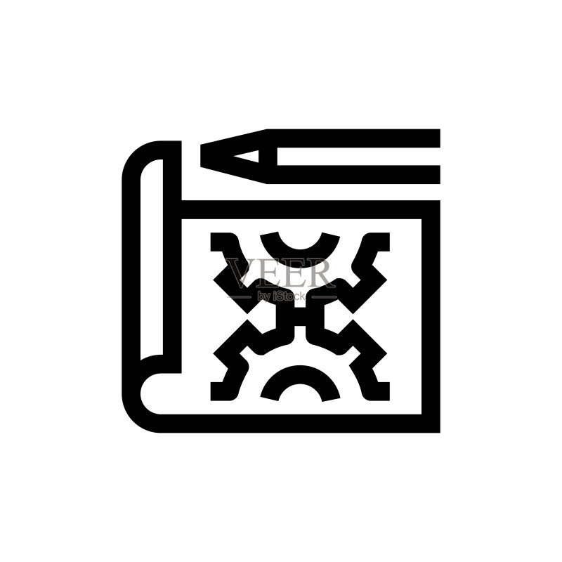 原型线条图标，设计，像素完美，可编辑笔画。标志，符号。蓝图。图标素材