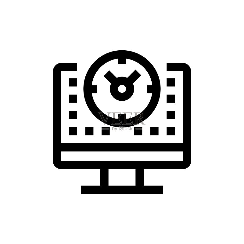 网站正常运行时间线性图标，设计，像素完美，可编辑笔画。Logo，标志，符号。网页设计和开发。图标素材