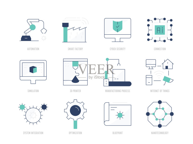 工业4.0图标集图标素材