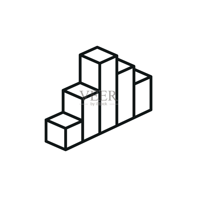 图表图标矢量插图。孤立背景上的分析图标。统计标志概念。图标素材