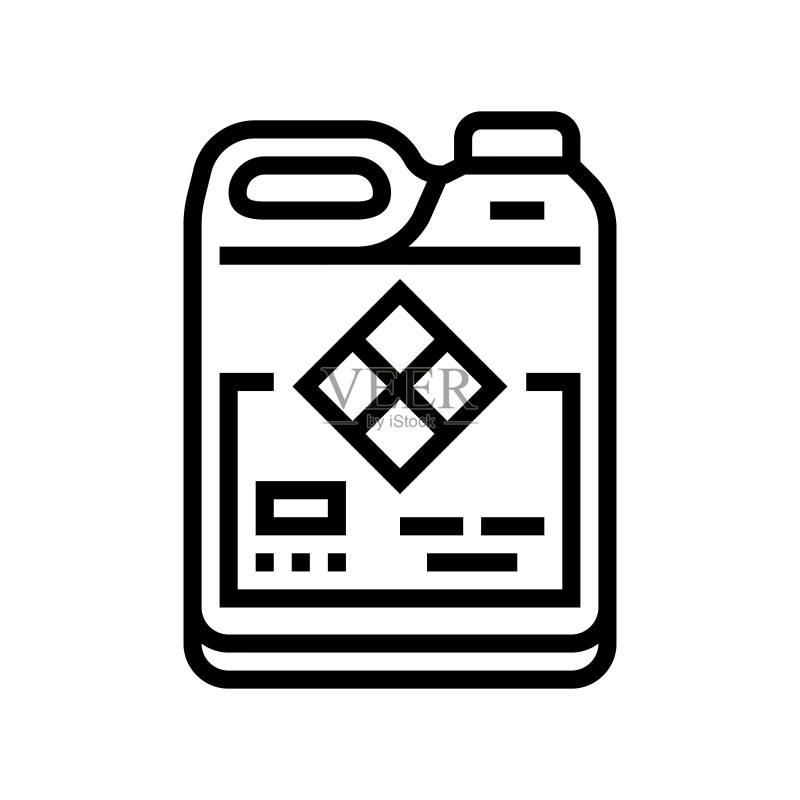 化学清洁工程师线性图标矢量图图标素材