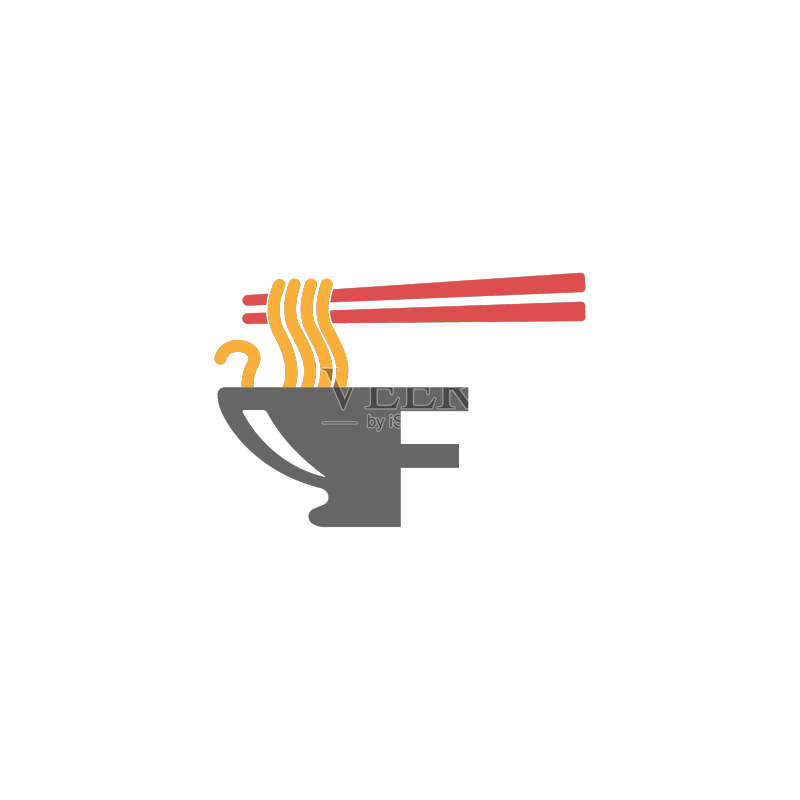 字母F面条图标Logo设计图标素材