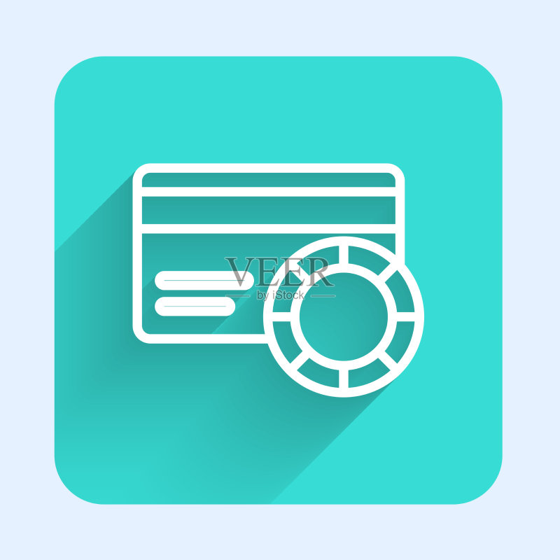 白色线条信用卡图标图标素材