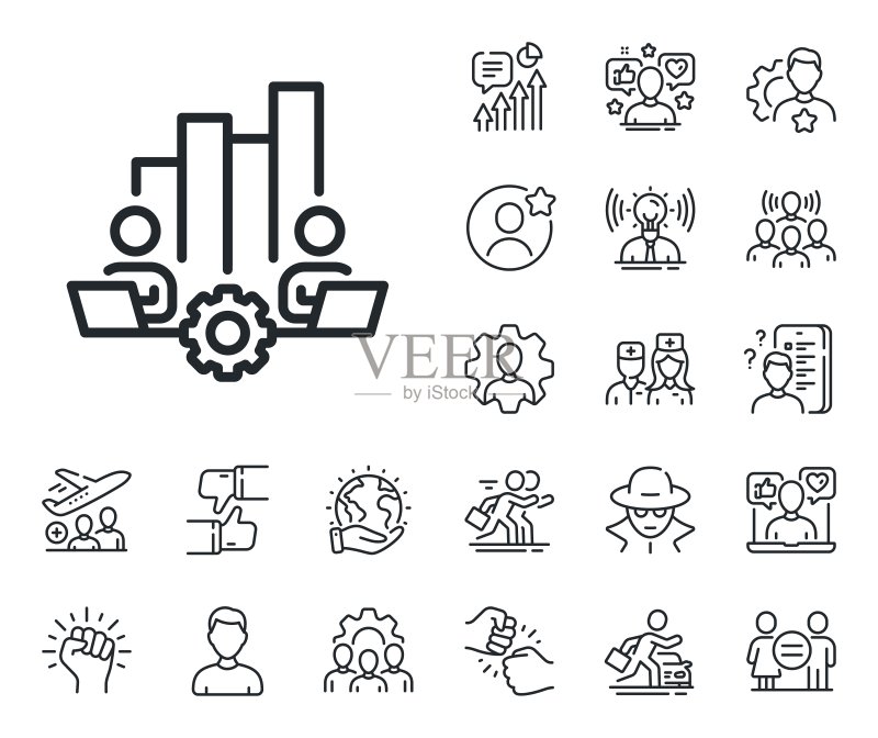 团队合作图表线条图标图标素材