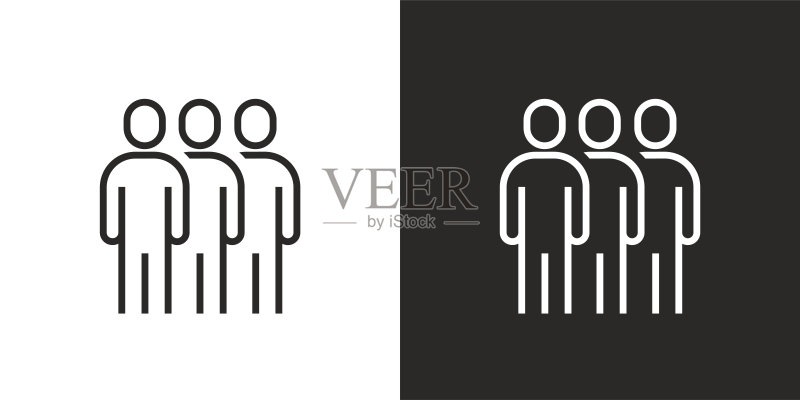 一群人或用户或朋友，矢量图标图标素材