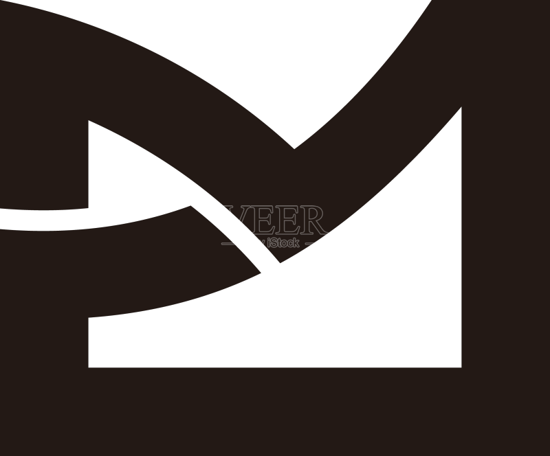 字母DM抽象线条几何标志图标素材