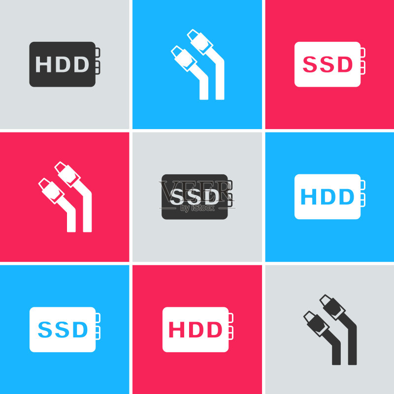 HDD硬盘驱动器网线网络图标素材