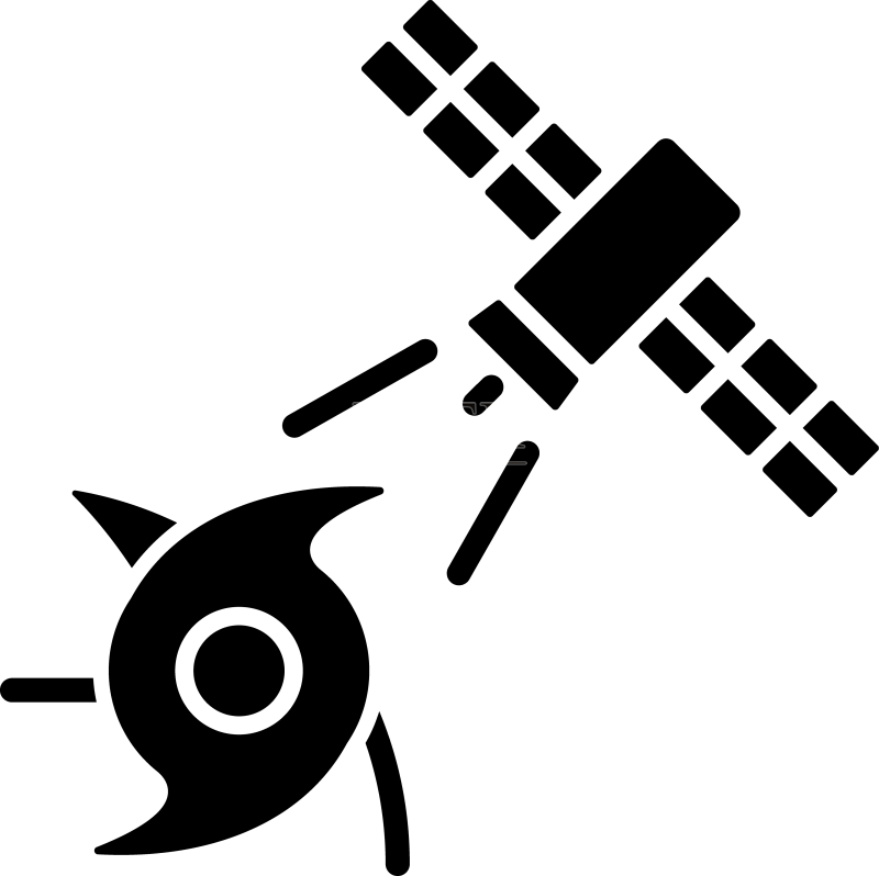 黑色气象卫星图标素材
