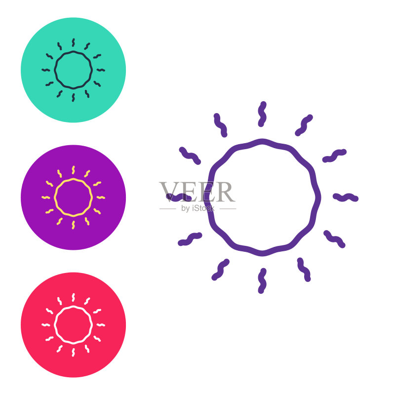 白色背景上的太阳图标图标素材