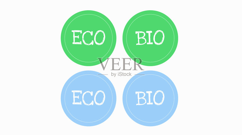 生物环保标签或徽章图标素材