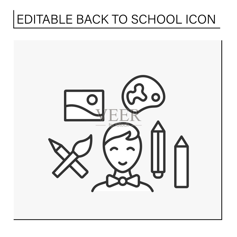 男学生线条图标图标素材