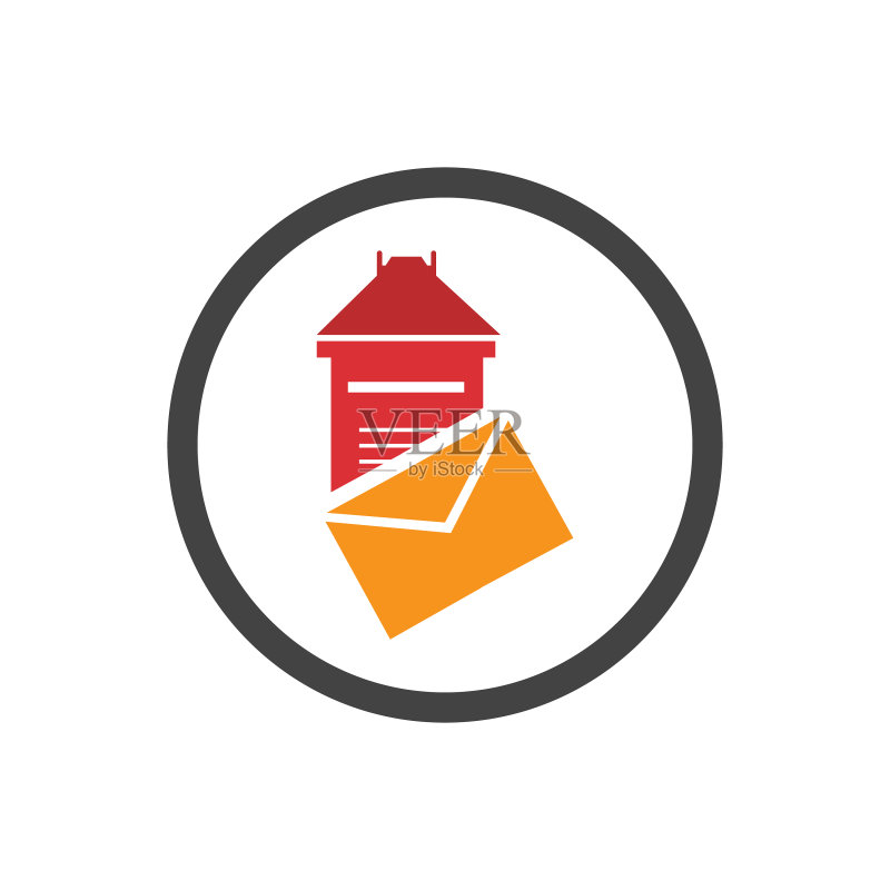 世界邮政日标志与邮筒图标图标素材