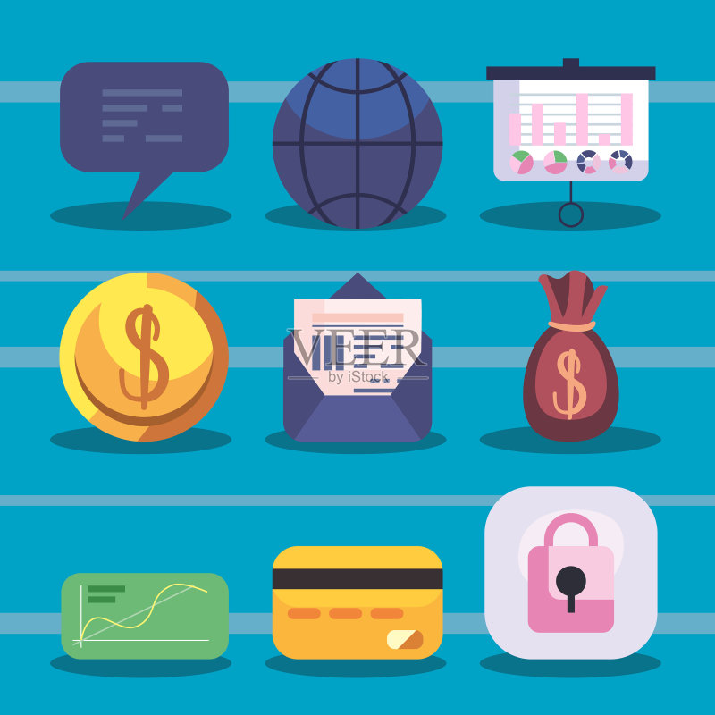 在线金融管理图标图标素材